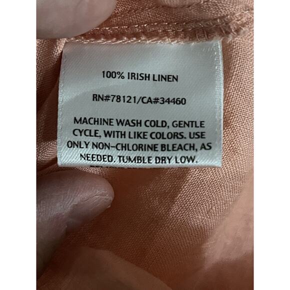 Eileen Fisher Irish Linen Popover Collared Tunic‎ Top Lagenlook Melon size Large - Picture 9 of 11